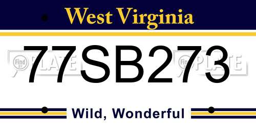 77SB273 West Virginia License Plate