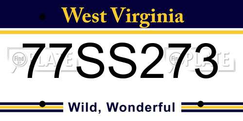 77SS273 West Virginia License Plate