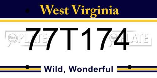 77T174 West Virginia License Plate