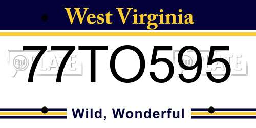 77TO595 West Virginia License Plate
