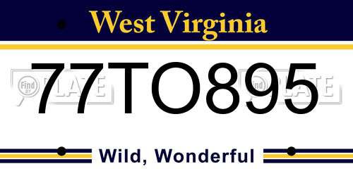 77TO895 West Virginia License Plate