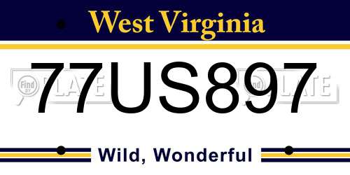 77US897 West Virginia License Plate