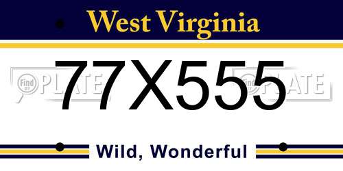 77X555 West Virginia License Plate