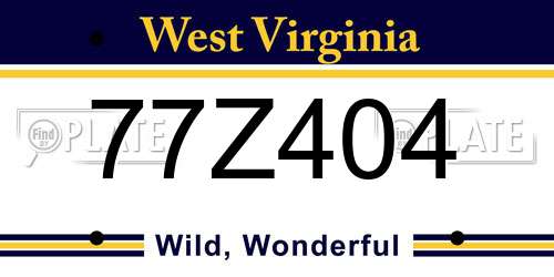 77Z404 West Virginia License Plate