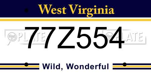77Z554 West Virginia License Plate