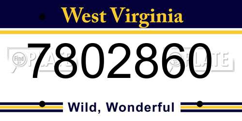 7802860 West Virginia License Plate