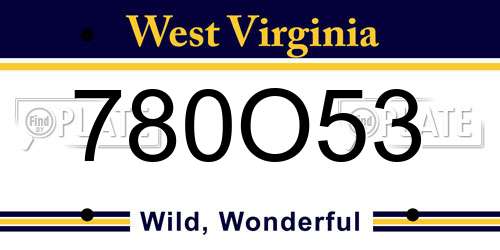 780O53 West Virginia License Plate