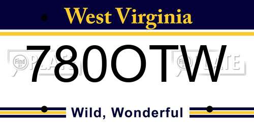 780OTW West Virginia License Plate