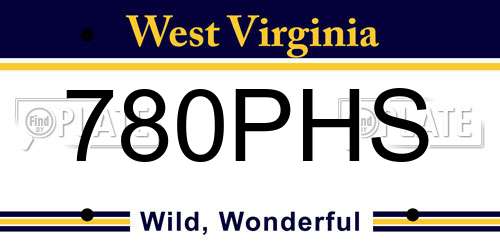 780PHS West Virginia License Plate