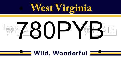 780PYB West Virginia License Plate