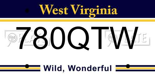 780QTW West Virginia License Plate