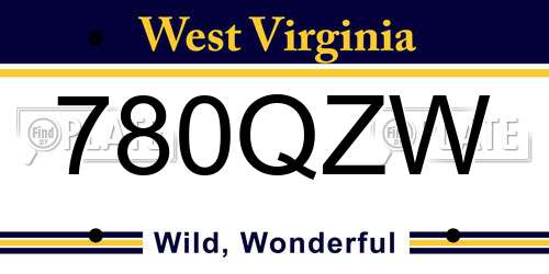 780QZW West Virginia License Plate