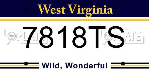 7818TS West Virginia License Plate