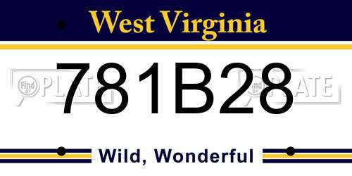 781B28 West Virginia License Plate