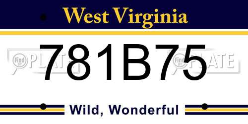 781B75 West Virginia License Plate
