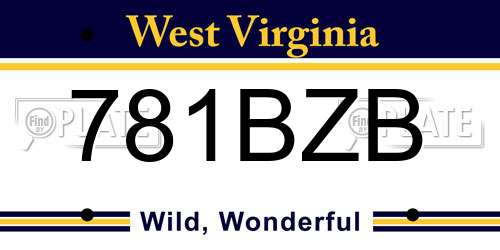 781BZB West Virginia License Plate