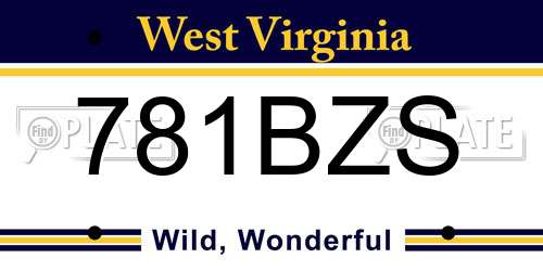 781BZS West Virginia License Plate