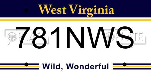 781NWS West Virginia License Plate