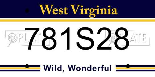 781S28 West Virginia License Plate