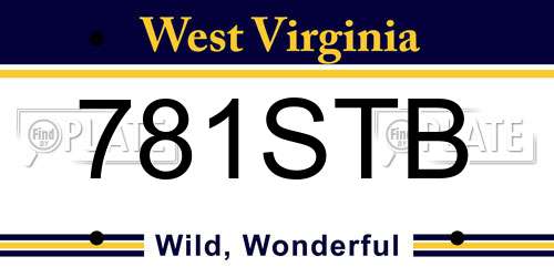 781STB West Virginia License Plate