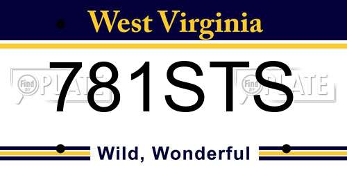 781STS West Virginia License Plate