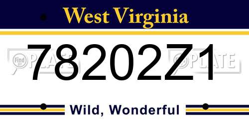 78202Z1 West Virginia License Plate