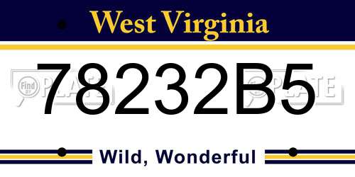 78232B5 West Virginia License Plate