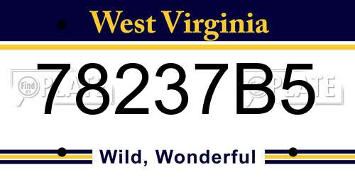 78237B5 West Virginia License Plate