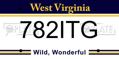 782ITG West Virginia License Plate