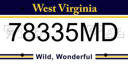 78335MD West Virginia License Plate