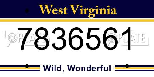 7836561 West Virginia License Plate
