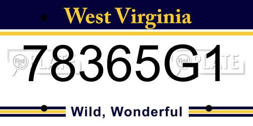 78365G1 West Virginia License Plate