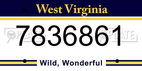 7836861 West Virginia License Plate