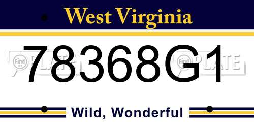 78368G1 West Virginia License Plate
