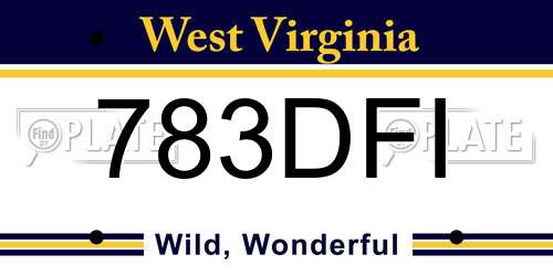 783DFI West Virginia License Plate