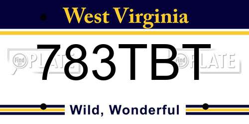 783TBT West Virginia License Plate