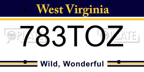 783TOZ West Virginia License Plate