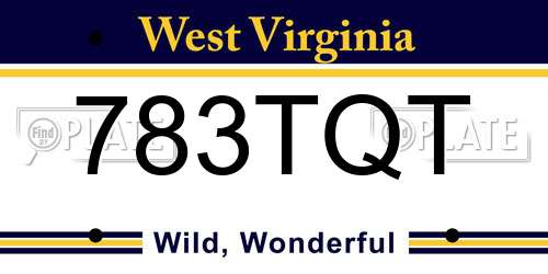783TQT West Virginia License Plate