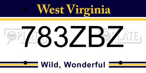 783ZBZ West Virginia License Plate