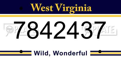 7842437 West Virginia License Plate