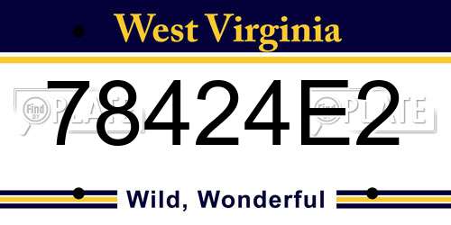 78424E2 West Virginia License Plate