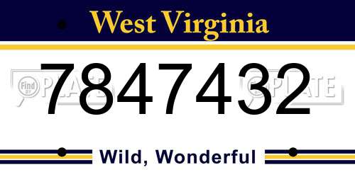 7847432 West Virginia License Plate