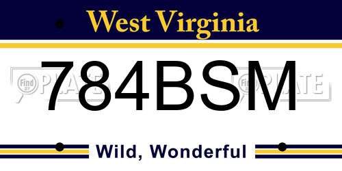 784BSM West Virginia License Plate