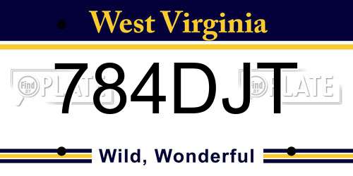 784DJT West Virginia License Plate