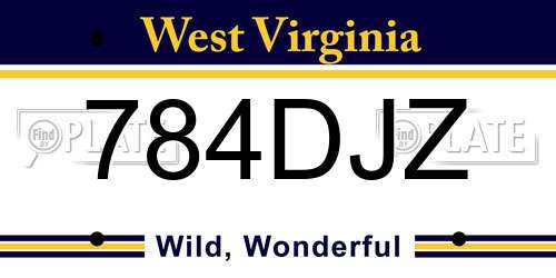 784DJZ West Virginia License Plate