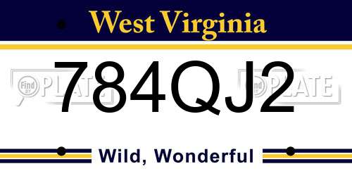 784QJ2 West Virginia License Plate