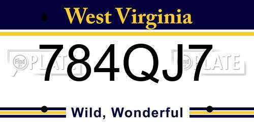 784QJ7 West Virginia License Plate