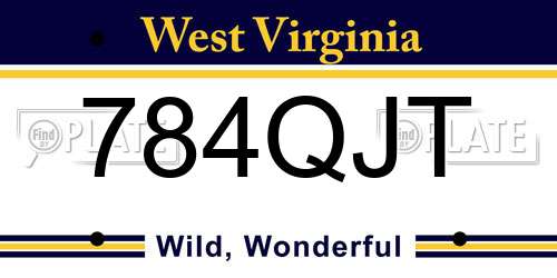 784QJT West Virginia License Plate