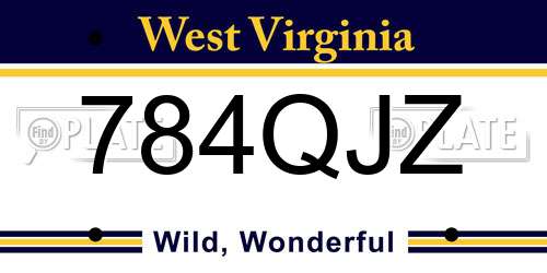 784QJZ West Virginia License Plate