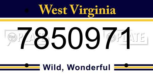 7850971 West Virginia License Plate